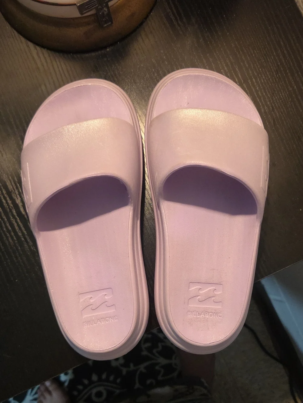 Billabong Light Lavender Slide Sandals Little Girls Sz 13